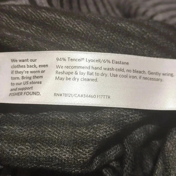 Eileen Fisher organic BOAT-NECK STRIPED TOP,  IN ASH/BLACK - Picture 8 of 8